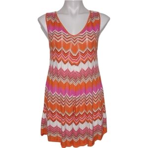 Reto Chevron Print Dress Size Medium Trapeze Summer Sweater Dress